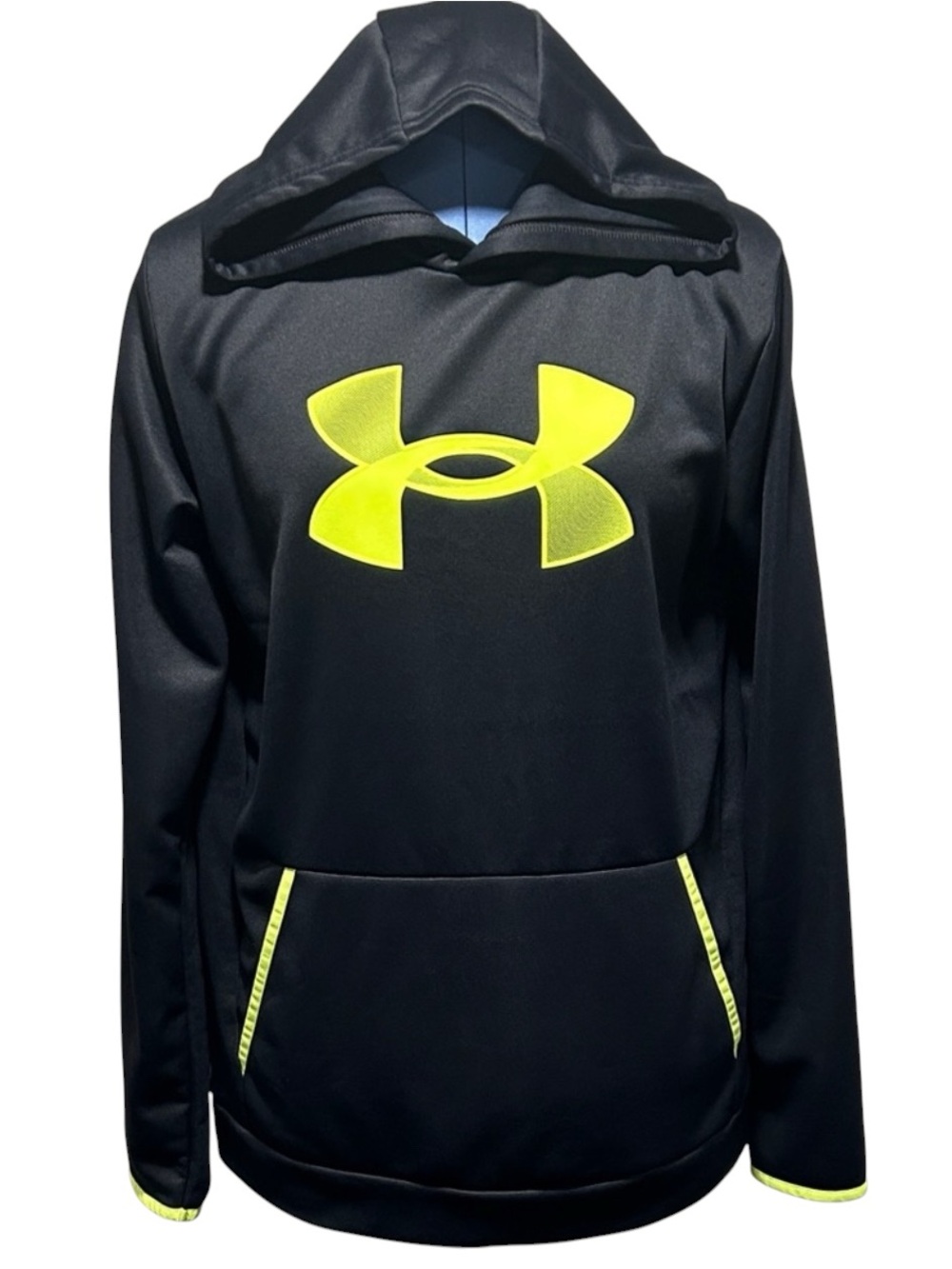 Under Armour Black and Neon Yellow Kids Hoodie